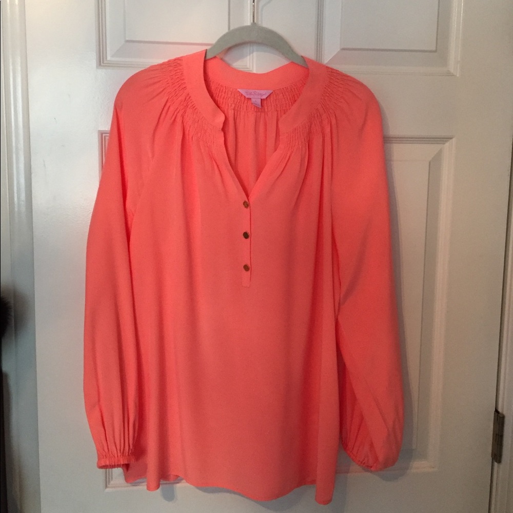 Lilly Pulitzer Elsa silk blouse L